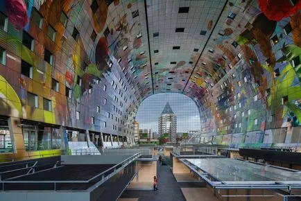 Картината на тавана markthal покрит пазар проекти в Холандия