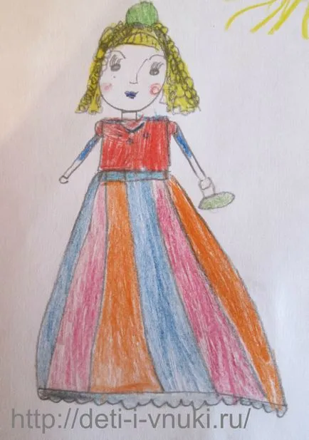 Рисуване за кукла елегантни дрехи, деца и внуци