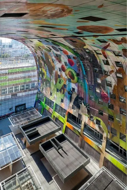 Картината на тавана markthal покрит пазар проекти в Холандия