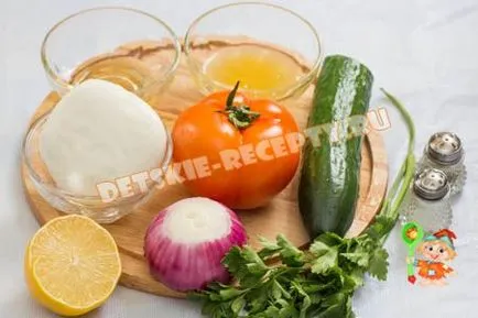 Salata cu mozzarella și roșii, castraveți - reteta cu fotografii, retete pentru copii, bucătărie