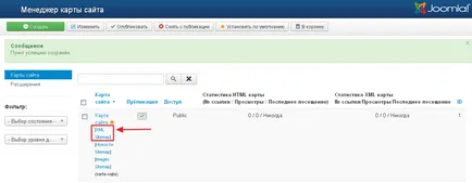 Creați o hartă a site pentru CMS joomla