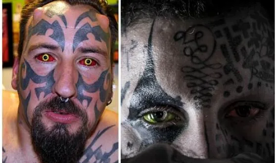 Tatuaj pe fotografii teribile glazah- de tatuaje pe globul ocular