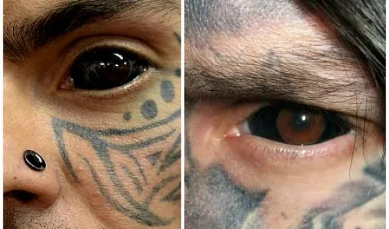 Tatuaj pe fotografii teribile glazah- de tatuaje pe globul ocular