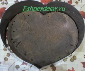 Cake szívében öntött - a recept egy fotó