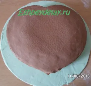 Cake szívében öntött - a recept egy fotó