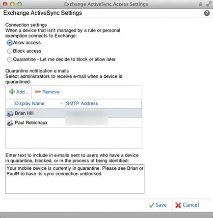 Dispozitivele de control al accesului la Exchange ActiveSync, Windows IT Pro