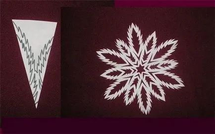 Vágás hópelyhek papírból sablonok, lépésről lépésre fotók és videó tanulságok