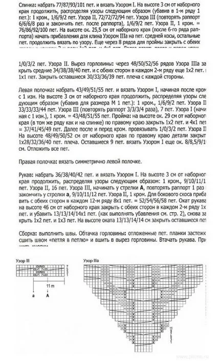 Kötött pulóverek küllők diagramok és leírások az elhízott nők