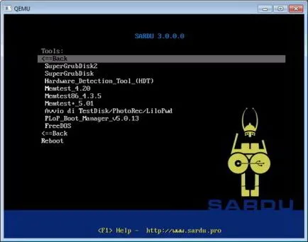 Egy bootolható flash meghajtó program Sardu