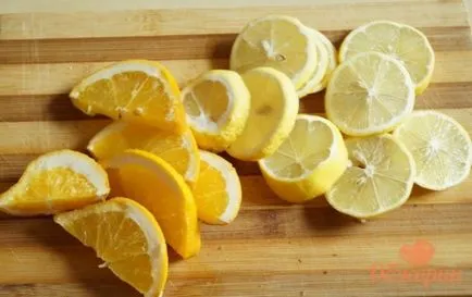 Sült csirke citrom és narancs recept egy fotó