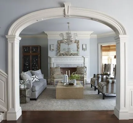 Görög stílus a belső a nappali, konyha vagy hálószoba egy ház vagy lakás, modern design