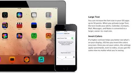 Ios 7 instrucțiuni privind modul de a face textul mai ușor de citit pe iPad și iPhone-ul