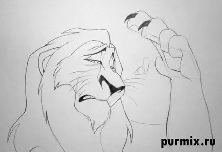 Как да нарисувате Белег от Цар Лъв с молив върху хартия
