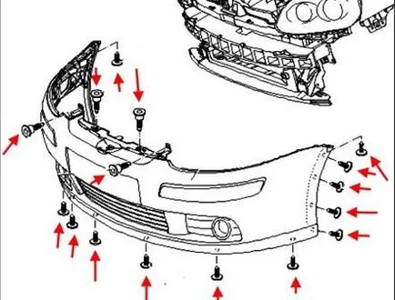 Az elülső és a hátsó lökhárító VW Golf 5