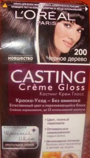 păr de colorare L - oreal turnare Creme luciu - super-vopsea))) fotografie (nuanță - abanos