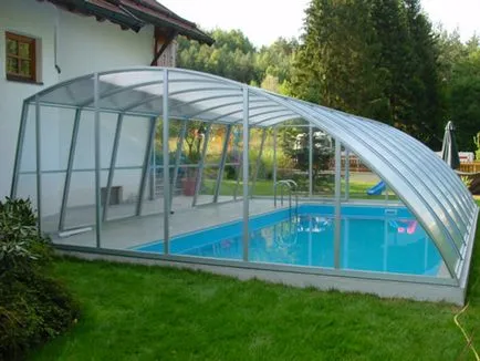 Piscină acoperită pe o reședință de vară foto și diferențele piscine modele