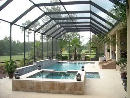 Piscină acoperită pe o reședință de vară foto și diferențele piscine modele