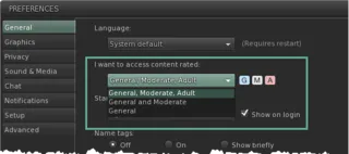 Tartalomhoz való hozzáférés és területek felnőtteknek - Angol - SecondLife közösség