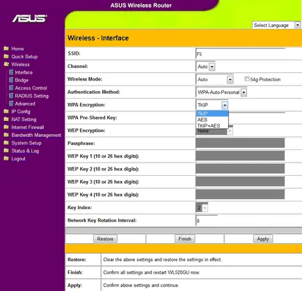 Helyi hálózat kezük alapvető beállítások megadásához az útválasztó (router)