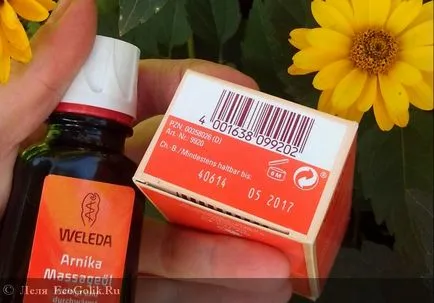 Masszázsolaj az Arnica Weleda - felülvizsgálata ekoblogera Lelia