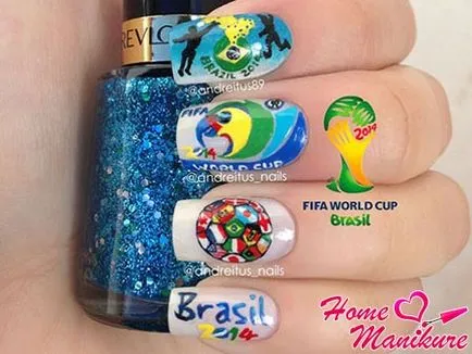 Manikűr a 2014 FIFA World Cup a fényképet nail-art