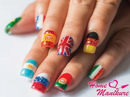 Manikűr a 2014 FIFA World Cup a fényképet nail-art