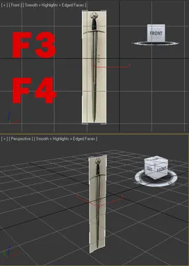 Alacsony poly modellezés kard, soohar - órákat Photoshop 3D grafikák és fotók