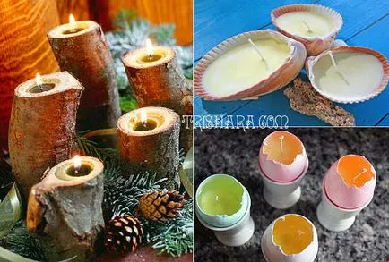 Коледни свещи с собствените си ръце, производство и декор (снимки и видео)