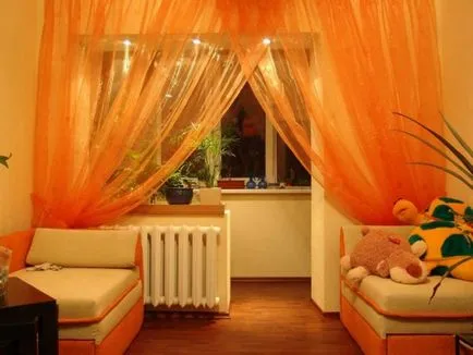 Orange Lounge - fotografie cele mai bune idei combinație de portocaliu în camera de zi