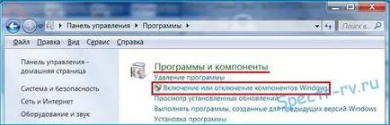 Деактивирането на Windows 7 Компонент