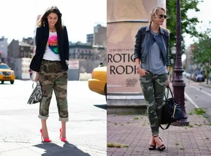 панталони Оригинални жените във военната стил ще подчертае вашата индивидуалност