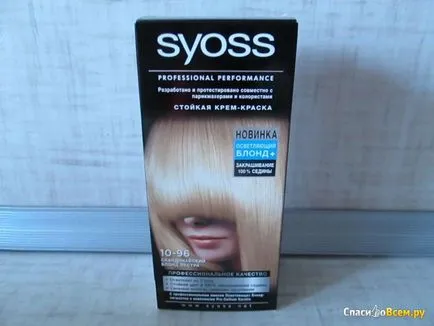 Преглед на устойчиви крем коса Syoss 10-96 - скандинавски рус искат да бъдат допълнително