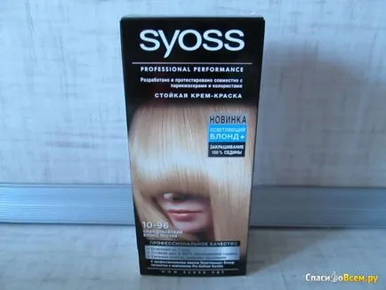 Recenzii de crema de par rezistent la SYOSS 10-96 - blond scandinav doresc să fie în plus