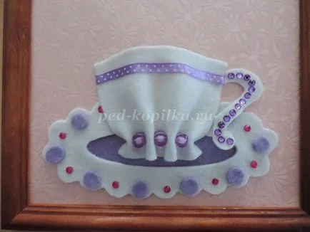 Panouri realizate din materiale textile „buchet de violete“, cu propriile sale mâini