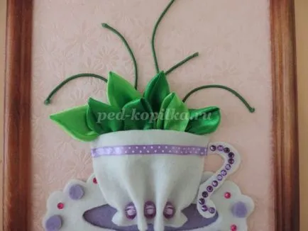 Panouri realizate din materiale textile „buchet de violete“, cu propriile sale mâini