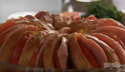 Pie cipó sonkával és sajttal - lépésről lépésre recept fotók