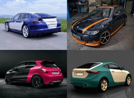 Autó festés két színben és két színű változatai autók