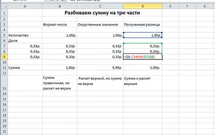 Helyesen lekerekített Microsoft Excel