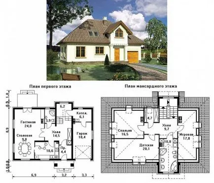 Ház projektek a vidéki területeken, design és az építészet
