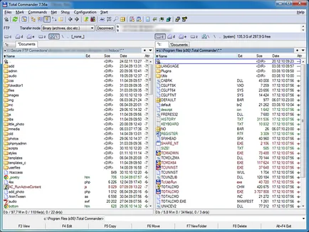 Lucrul cu SFTP în Total Commander - agenție de Popel
