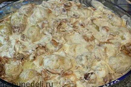 Recept sült újburgonya rókagombával