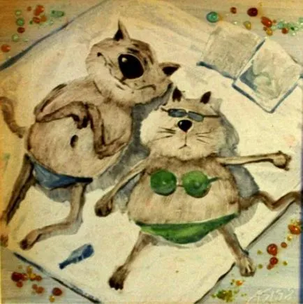 Български художник Анатолий yaryshkin и неговите котки