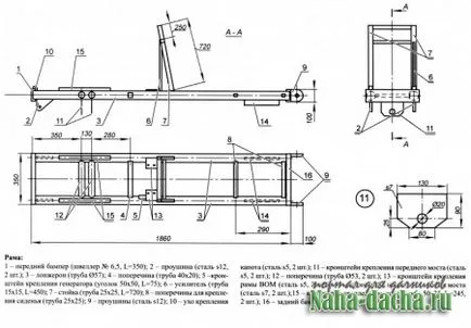 Homemade mini-tractor cu propriile sale mâini de descriere, desene, fotografii