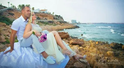 Сватбени снимки, фотосесия на плажа в Испания