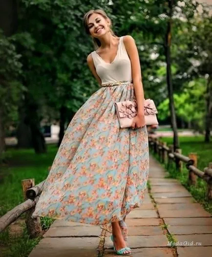 Street stil de moda de stradă de vară 2015 imagini de moda cu o fusta lunga