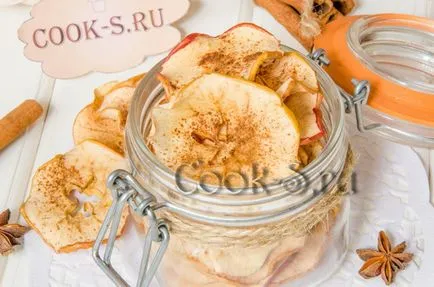 Apple chipek a sütőben - a recept egy fotó