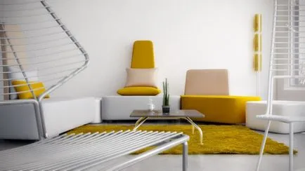 Galben Lounge - un design elegant și confortabil de 80 de fotografii