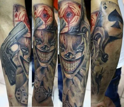 Jelentése tetoválás bohóc, bohóc, joker, a művészet tetoválás! Tattoo fotók, tetoválás Kiev