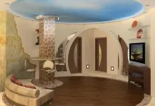 Arches în interior hol fotografie bucătărie de design, un coridor de piatră decorativă și gips-carton, idei