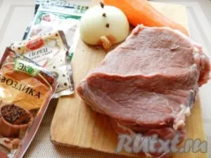 Carne de vită în lapte - pregătirea pas cu pas, cu fotografii